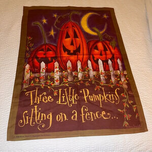 Three Little Pumpkins Large Outdoor Flag. Size‎ 27” x 36”.